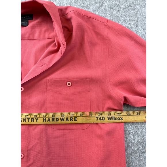 Men’s TOSCANO 100% Silk, Short Sleeve Button Up Shirt Fuchsia - Picture 5 of 8